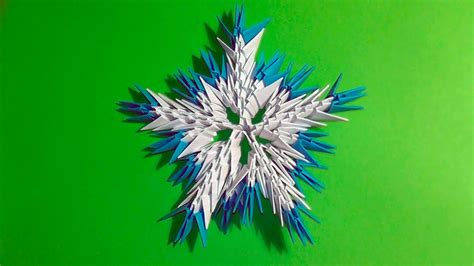 How to make a paper snowflake. 3D origami tutorial for beginners - YouTube