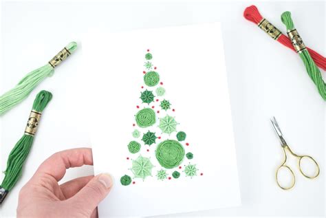 Make an Embroidered Tree Christmas Card