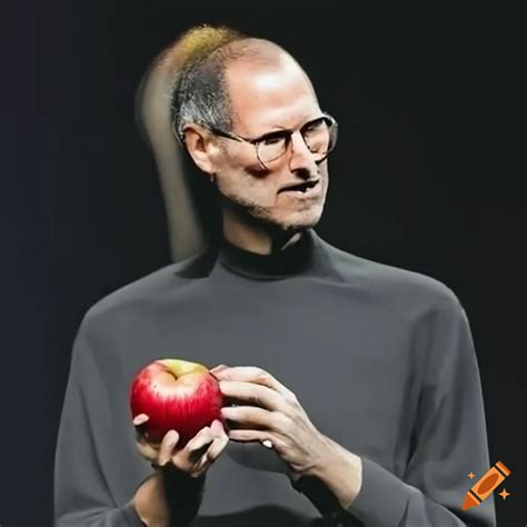 Steve jobs eating an apple on Craiyon