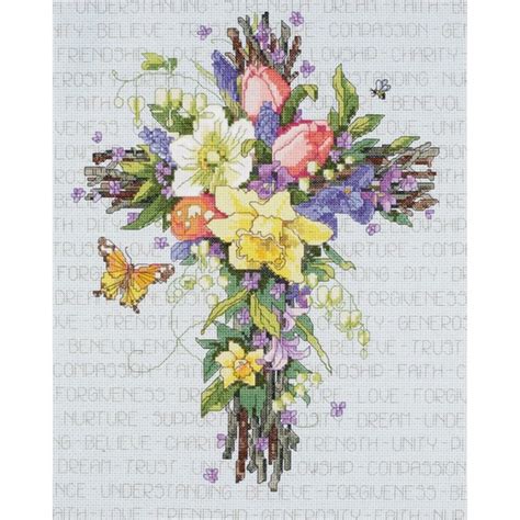 Shop Janlynn Spring Floral Cross Stitch Kit - Free Shipping On Orders Over $45 - Overstock.com ...