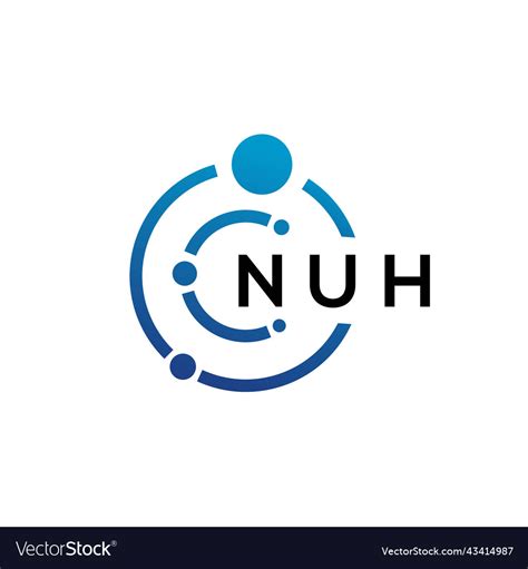 Nuh letter technology logo design on white Vector Image