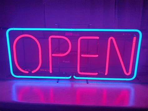 Vintage Everbrite Neon OPEN sign 36" x 16" | eBay