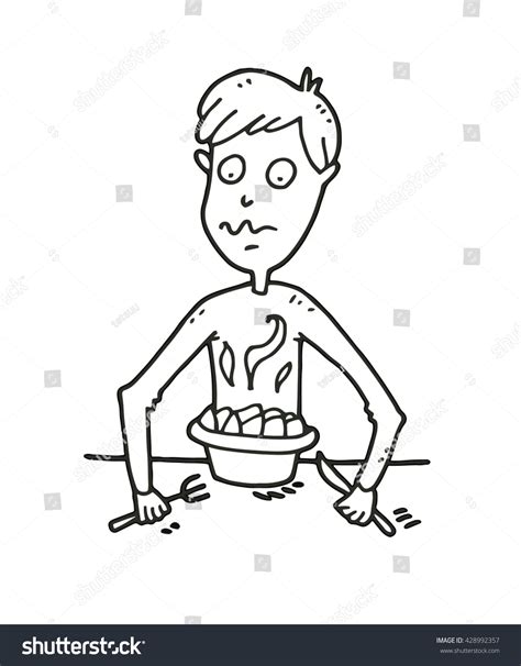 Squeamish Fastidious Foodie Lost His Appetite Stock Vector 428992357 - Shutterstock