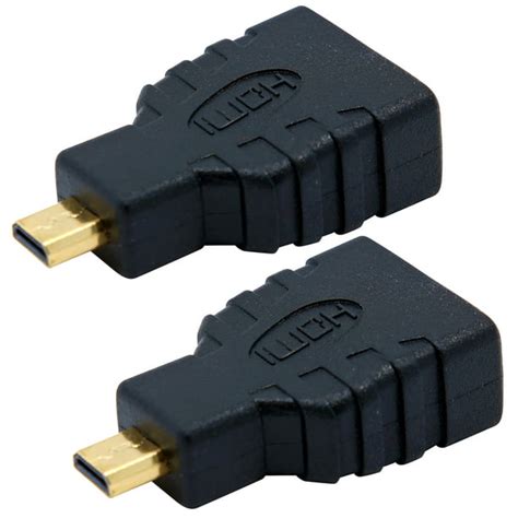 CyberTech 2-Pack Micro HDMI Male Connector to HDMI Female Converter Adapter - Walmart.com ...