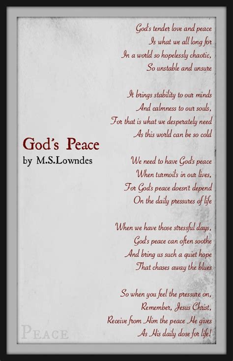 God's Peace-M.S Lowndes | Peaceful Poetry