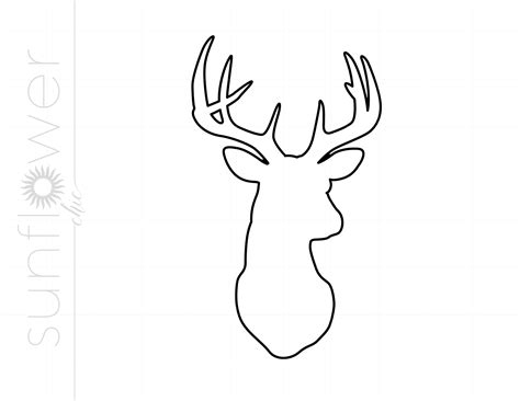 Deer Head Outline SVG Outlined Deer Head Clipart Deer Head - Etsy Canada