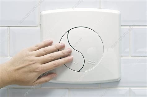 Toilet dual flush button - Stock Image - C006/8177 - Science Photo Library