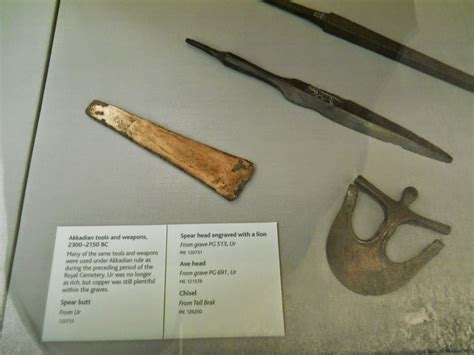 Woodcarving and woodworking tools seen at the British Museum; from ancient Nubia and Mesopotamia ...