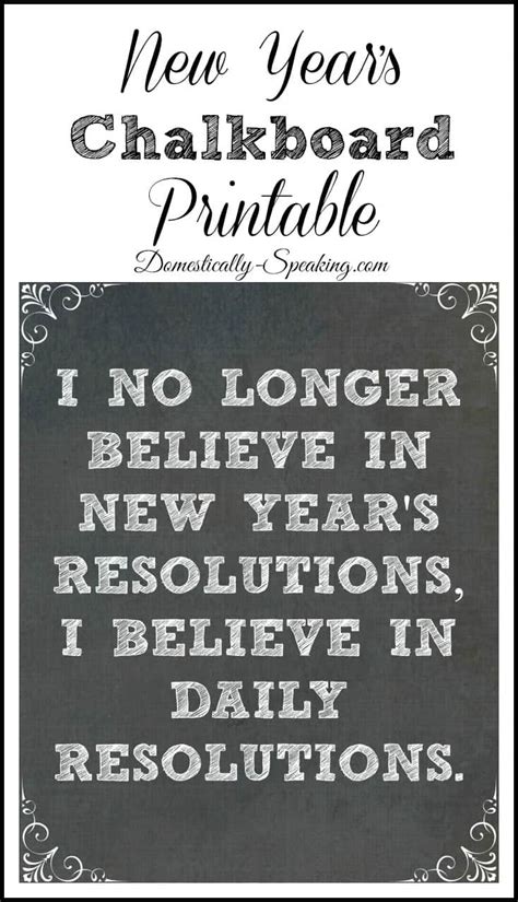 New Year's Resolutions Daily Printable - Domestically Speaking