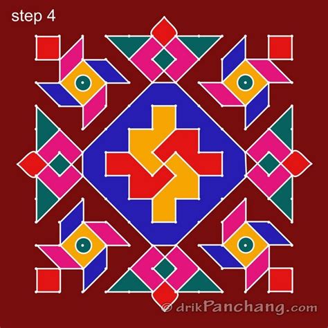 12x12 Dot Rangoli | 12x12 Dot Rangoli Design | 12x12 Dot Rangoli Designs - 12x12 Dot Rangoli 5