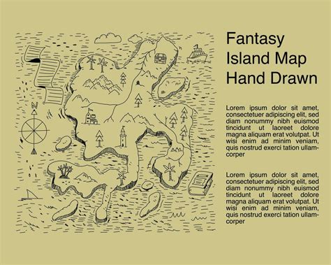 Fantasy island map hand drawn Illustration 26525271 Vector Art at Vecteezy