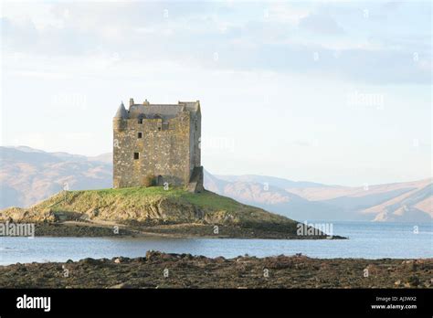 Castle Stalker Loch Linnhe near Port Appin Scotland Stock Photo - Alamy