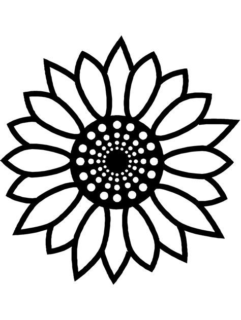 outline of a sunflower - Clip Art Library