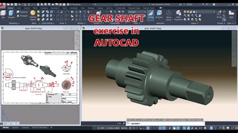 Gear Shaft Tutorial In Autocad 3D - YouTube