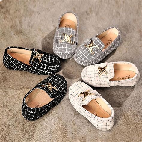 Designer Plaid Kids Casual Shoes Fashion Baby Prewalker Sneakers With Metal Buckle Childrens ...