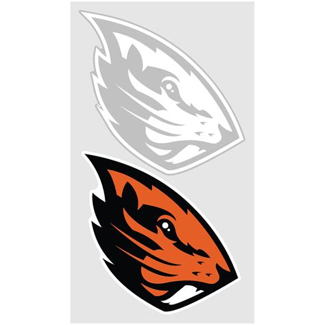 Oregon State Beavers 4" x 7" White & Full Color 2-Pack Decal Set