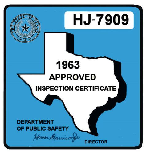 1955 Texas Inspection Sticker - $25.00 : Bob Hoyts Classic Inspection Stickers, Add a Final ...