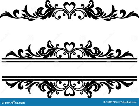 Decorative Element, Fancy Underline, Floral Divider Line, Ornamental ...