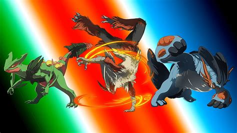 720P Free download | Hoenn Mega Starters Original Art By Silverbirch ...