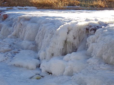 Frozen Waterfall on Winter River – Photos Public Domain