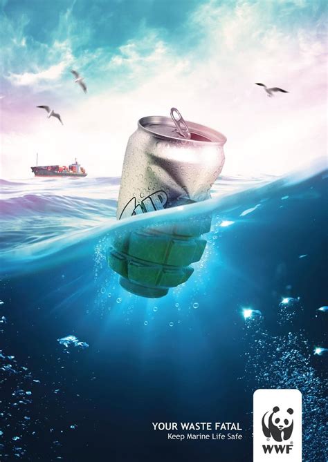 WWF Print Ad - Pollution of the Seawater, 2 | Environmental posters ...