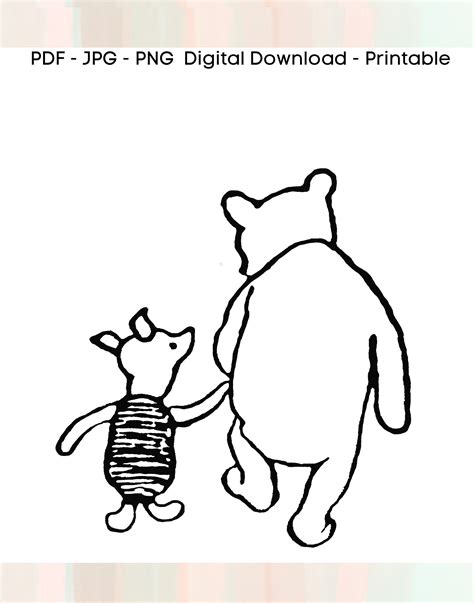 Pooh and Piglet Walking Holding Hands 1926 Classic Pooh Bear Remastered Download PDF, PNG, JPG ...