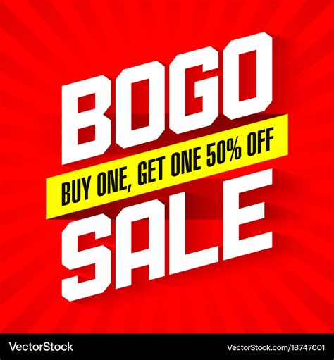 Bogo sale buy one and get one 50 off sale banner Vector Image