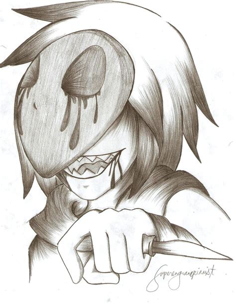 EYELESS JACK by superenguanapianist on DeviantArt Creepy Drawings, Dark ...