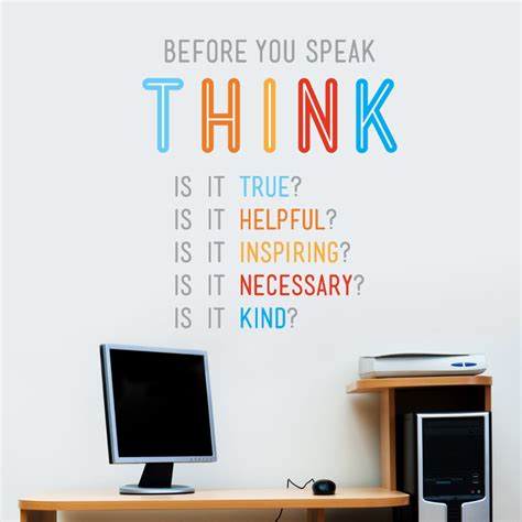 Think Before You Speak - Quote - Printed Wall Decals Stickers Graphics