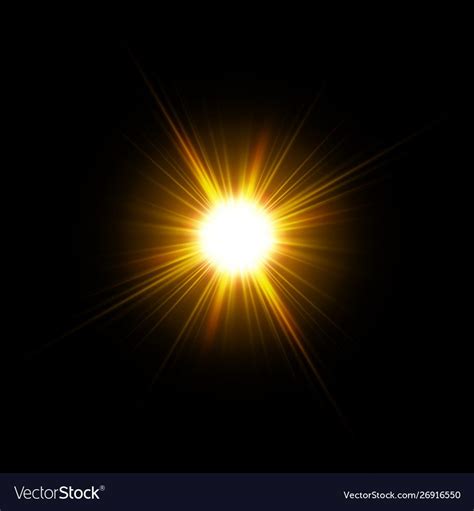 Vector sunlight special lens flare light effect. Sun isolated on black ...