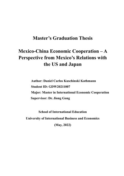 (PDF) Mexico-China Economic Cooperation – A Perspective from Mexico’s ...