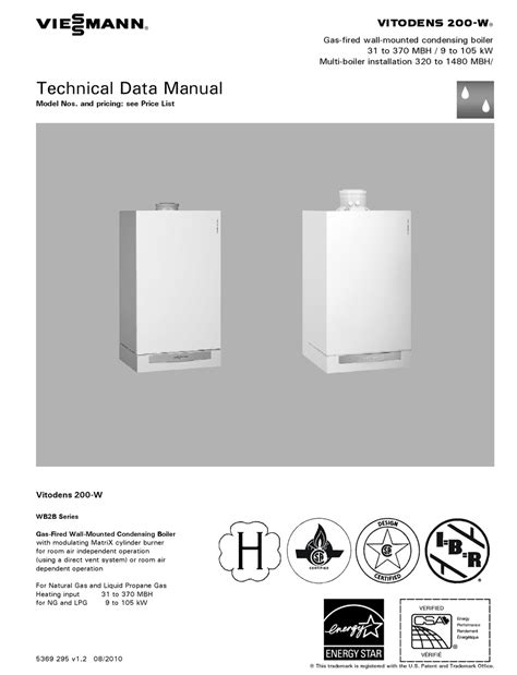 VIESSMANN VITODENS 200-W TECHNICAL DATA MANUAL Pdf Download | ManualsLib