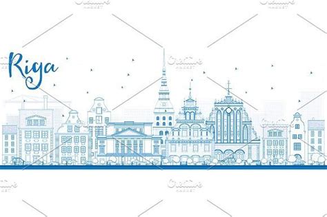 Outline Riga Skyline | Skyline, Travel and tourism, Outline