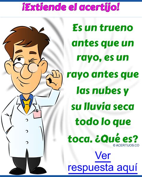 Acertijos mentales Dificiles. Es un trueno antes que un rayo, es un rayo antes que las nubes y ...