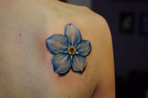 blue flower tattoo by edizaed.deviantart.com on @deviantART | Blue flower tattoos, Flower tattoo ...