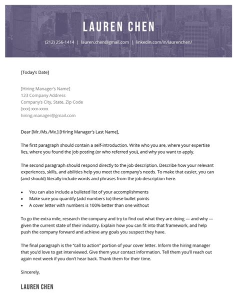 Modern Cover Letter Templates: Free Download (Word + G Docs)