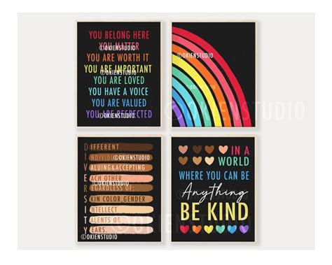 Diversity Rainbow Poster Diversity Classroom Pride Rainbow | Etsy