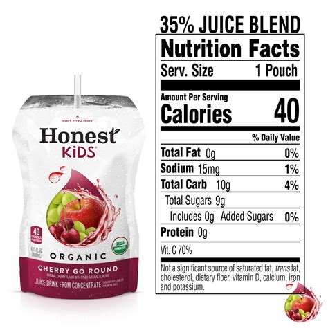 Honest Kids Organic Cherry Go Round Juice Pouches 8 ct; 6.75 fl oz | Shipt