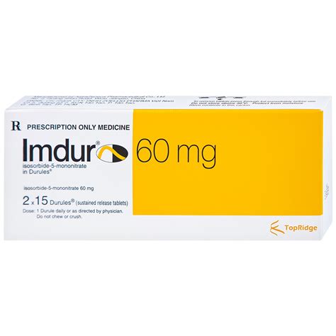 Thuốc Imdur 60mg AstraZeneca trị suy tim nặng (2 vỉ x 15 viên)