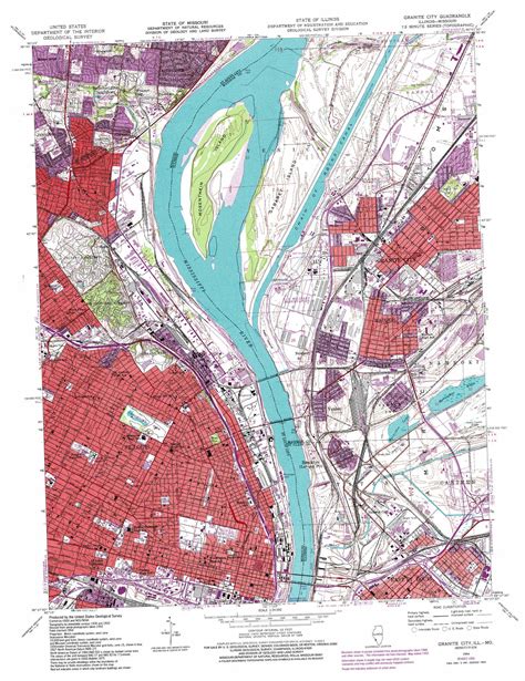 Granite City topographic map, IL, MO - USGS Topo Quad 38090f2