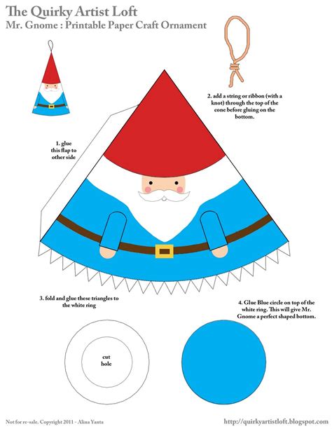 Free Paper Craft: Mr. Gnome Ornament | Gnome ornaments, Felt christmas ornaments, Christmas gnome