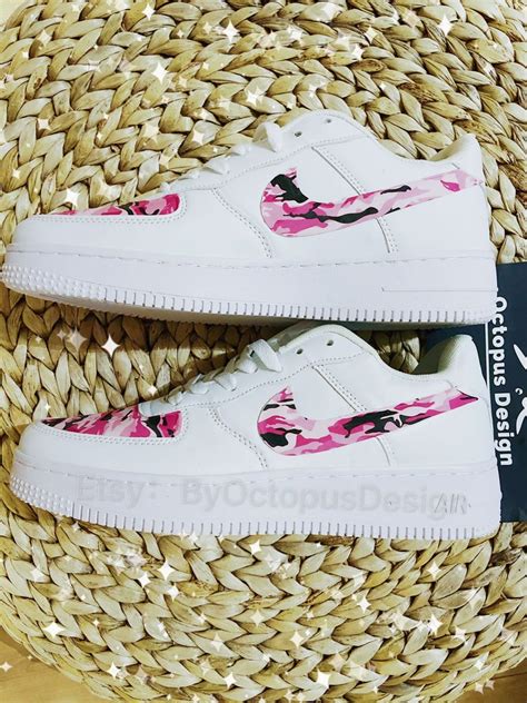 Custom Nike af1 Air Force 1 Pink Camo Camouflage Shoe Custom | Etsy