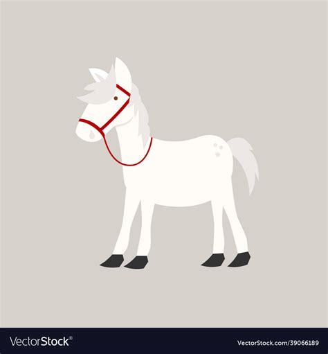 Cute white horse - cartoon Royalty Free Vector Image