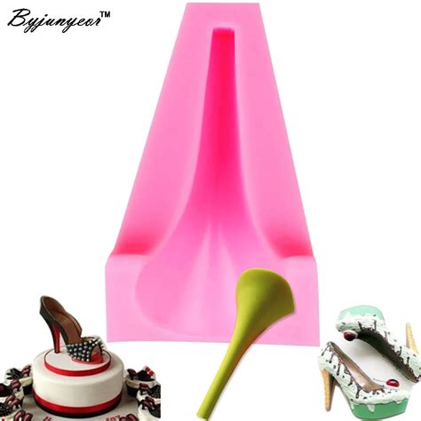 Byjunyeor M340 Fondant Cake 3D Silicone Mold High Heel Mould Lady Shoe Mold For Wedding Cake ...