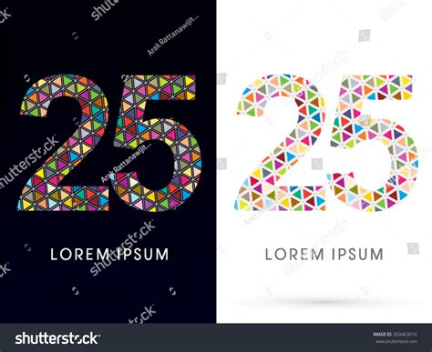 25 Numbercolorful Font Concept Mosaic Pattern Stock Vector (Royalty Free) 263463014