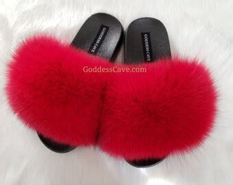 Fur Nike Slides | Etsy