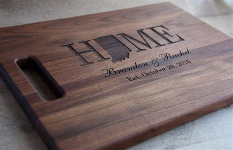 Amazon.com: Personalized Laser Engraved Wood Cutting Board With State Shape Design: Handmade