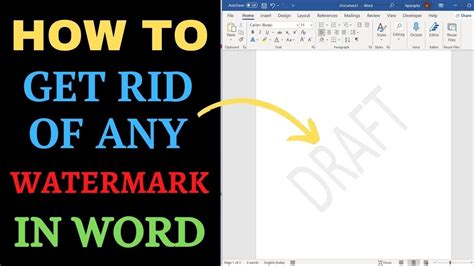 Two simple tricks to remove any watermark in Word document - YouTube