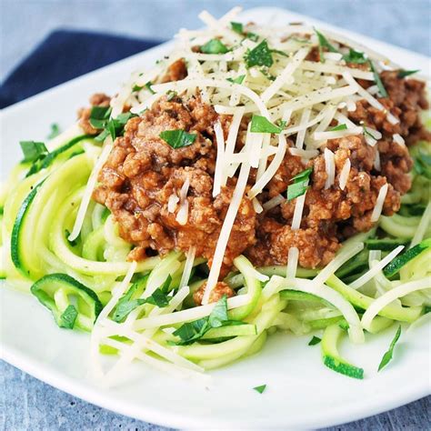 Zucchini Spaghetti with Easy Beef Bolognese - Amee's Savory Dish