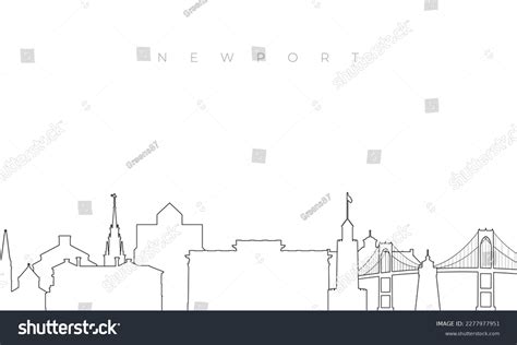 Outline Newport Skyline Trendy Template Newport Stock Vector (Royalty ...